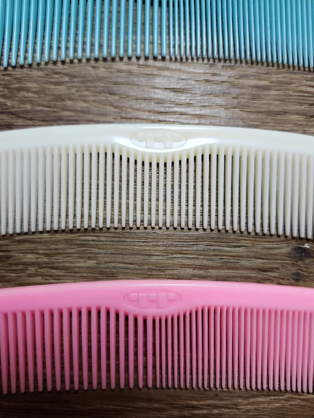 Lot of 3 Vintage 60s Pastel Pocket Hair Combs Vanity Comb 5” USA Made